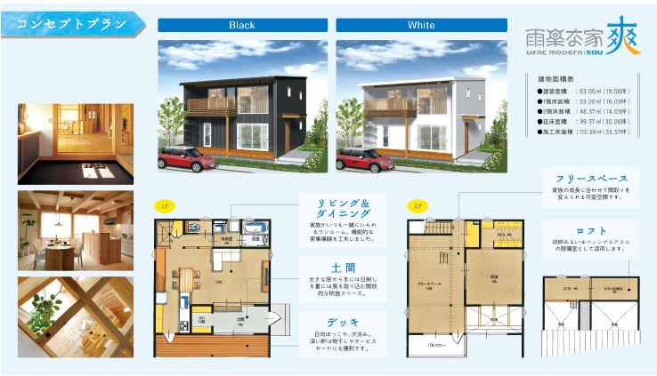 セミオーダー住宅「雨楽な家　爽」のコンセプトプラン